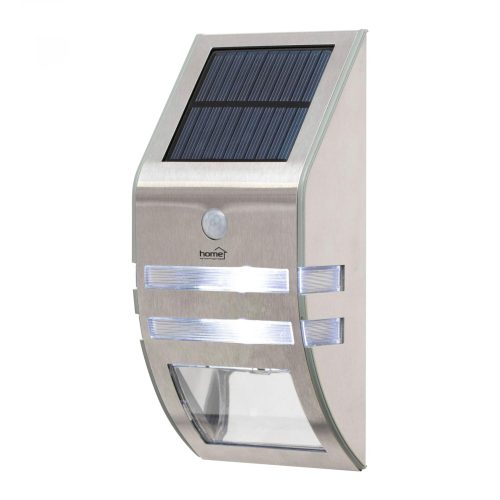 FLP30SOLAR Home FLP30SOLAR napelemes LED lámpa, 30 lm, PIR mozgásérzékelő, 3-5m, 2 db hidegfehér SMD LED, energiatakarékos, fém + műanyag, IP44