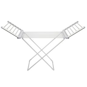   Home FTW11 Fűtött, elektromos ruhaszárító, 230 W, alumínium, összecsukható, 50 °C állandó hőmérséklet, vízálló kapcsoló, IPX2