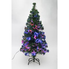   HOME KIX120LED LED-es műfenyő, 120 cm, optikai szálas, folyamatos színváltás, műanyag talp, hálózati tápellátás, beltéri kivitel