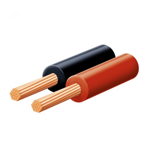 KL 0,15 SAL KL 0,15 hangszóróvezeték, piros-fekete, 2 x 0,15 mm2, 0,1 mm elemi szál, 100 m/ tekercs