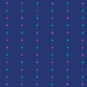   iSparkle LEDS120CV-2 micro LED-es fényfüggöny, 2x2 m / 120 db RGB LED, applikációval vezérelhető, smart, kül- és beltéri kivitel