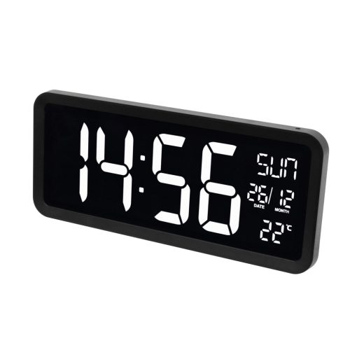 Home LTCJUMBO óra és hőmérő, asztali és fali óra, USB adapter hosszú, 3m vezetékkel, a környezethez alkalmazkodó fényerő