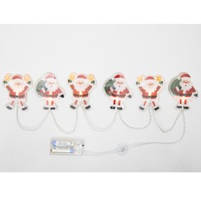   Home MLS6 LED-es mikulás fényfüzér, szilikon, 6db melegfehér LED, elemes tápellátás, beltéri kivitel