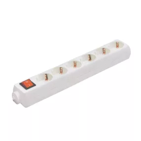   Home NV 06K hálózati elosztó, szerelhető, 6 gyermekvédelemmel ellátott kapcsolós aljzat, max. 3500W, fehér