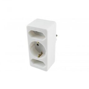   Home NV 13/WH hálózati elosztó, 3 aljzat, 1 védőérintkezős aljzat (max. 3500W), 2 EURO aljzat (max. 500W), fehér