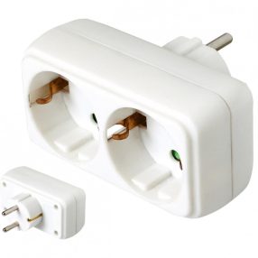   Home NV 22 hálózati elosztó, 2 földelt aljzat gyermekvédelemmel ellátva, (max. 3680W), fehér