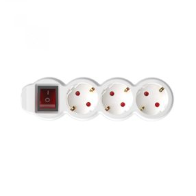   Home NV 3K-5/WH/1,5 hálózati elosztó, 5 m, H05VV-F 3G1,5 mm2 kábel, kétpólusú kapcsoló, IP20 kivitel, 3 védőérintkezős aljzat, max. 3500W, fehér