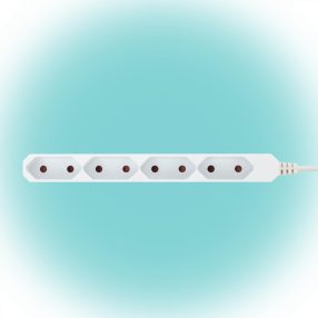   Home NV 4E-3/WH EURO hálózati elosztó, 3 m, H05VVH2-F 2 x 0,75 mm2, 4 védőérintkezős EURO aljzat, max. 2300 W, fehér