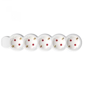   Home NV 5-3/WH/1,5 hálózati elosztó, 3 m, H05VV-F 3G1,5 mm2 kábel,  IP20 kivitel, 5 védőérintkezős aljzat, max. 3500W, fehér