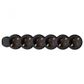   Home NV 6-3/BK/1,5 hálózati elosztó, 3 m, H05VV-F 3G1,5 mm2 kábel,  IP20 kivitel, 6 védőérintkezős aljzat, max. 3500W, fekete