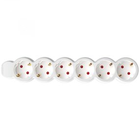   Home NV 6-3/WH/1,5 hálózati elosztó, 3 m, H05VV-F 3G1,5 mm2 kábel,  IP20 kivitel, 6 védőérintkezős aljzat, max. 3500W, fehér