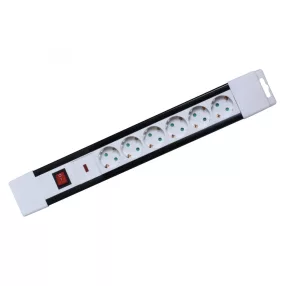   Home NVP 06K/WH túlfeszültség védett hálózati elosztó, 2 m, kapcsolós, H05VV-F 3G1,5 mm2 kábel, IP20 kivitel, 6 aljzat, max. 3500W, falra akasztható