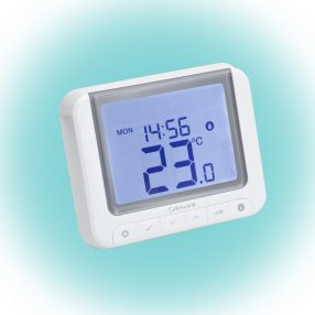   SALUS RT520 vezetékes szobatermosztát, Opentherm csatlakozó, kontaktus kimenet, LCD, PIN kód, szerviz figyelmeztető, 5 - 32,5 °C