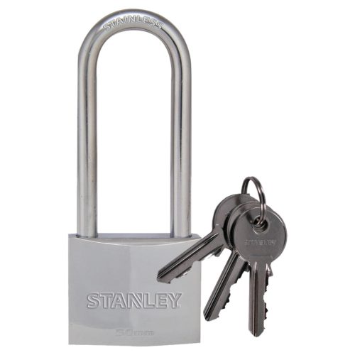 STANLEY S742-017 krómozott rézlakat, 50 mm, 3 kulcsos