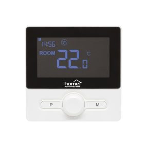   Home THE25B digitális vezetékes szobatermosztát, falra szerelhető, programozható, ablaknyitás-érzékelés, fagyvédelmi funkció, fekete