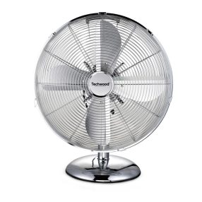   Techwood TVI-335 fém asztali ventilátor, 30 cm-es lapátátmérő, 45 W, 3 sebesség, oszcillálás, hálózati tápellátás