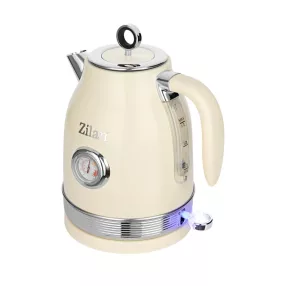   Zilan ZLN1184 retró vízforraló, 2200 W, 1,7 literes, hőmérsékletkijelzés, 360°-ban forgatható állvány, fehér