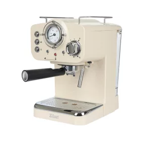   Zilan ZLN2992 retró eszpresszó kávéfőző, 1100 W, 15 bar, 1,25 liter kapacitás, tejhabosító, bézs