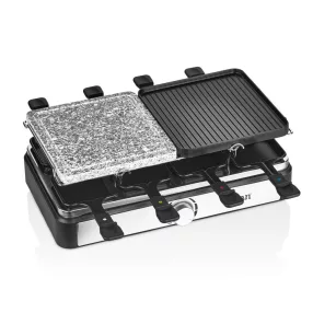   Zilan ZLN8863 raclette grill, 1500 W, 2 az 1-ben, alumínium sütőlap, tapadásmentes bevonat, hőfokszabályozó, kiegészítők