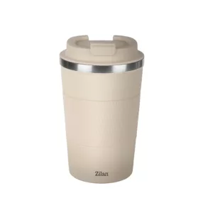   Zilan ZLN9877 pohár termosz, 380 ml űrtartalom, rozsdamentes acél belső, dupla falú, krémszínű