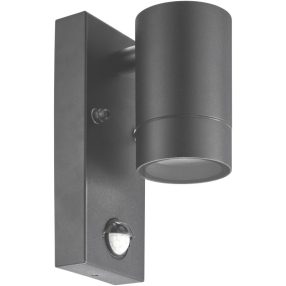   Oldalfali spot lámpatest mozgásérzékelővel, kültéri,antracit