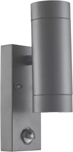 Oldalfali spot lámpatest mozgásérzékelővel, kültéri,antracit