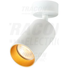   Mennyezeti állítható spot lámpatest, fehér, arany reflektor
