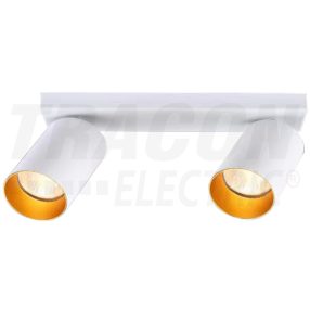   Mennyezeti állítható spot lámpatest, fehér, arany reflektor