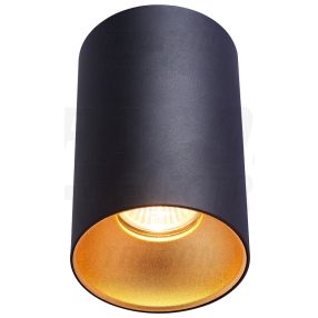   Mennyezeti spot lámpatest, hengeres, fekete, arany reflektor
