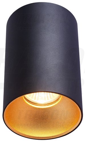 SPGU10MGB Mennyezeti spot lámpatest, hengeres, fekete, arany reflektor