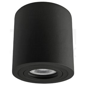 Mennyezeti védett spot lámpatest, hengeres, fekete