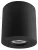Mennyezeti védett spot lámpatest, hengeres, fekete