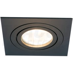   Süllyesztett spot lámpatest, négyzetes, dönthető, fekete