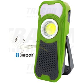 Tracon STLBT10W Akkumulátoros LED kézi lámpa Bluetooth hangszóróval