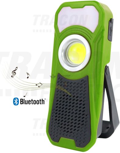 Tracon STLBT10W Akkumulátoros LED kézi lámpa Bluetooth hangszóróval