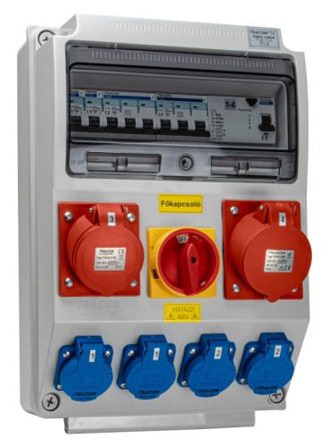 Csatlakozó doboz védelemmel,főkapcs.,vezetékezett,készre sz.