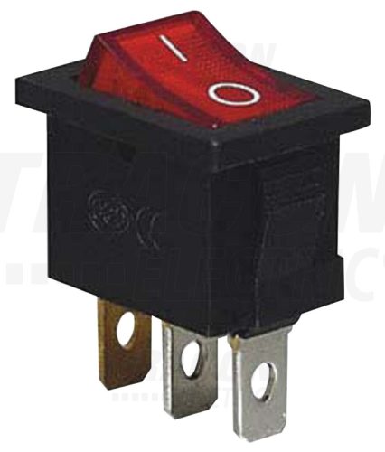 TES-33 Készülékkapcsoló, BE-KI, piros-világító (0-I felirat)