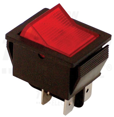 TES-41 Készülékkapcsoló, BE-KI, 2-pólus, piros, világító raszter