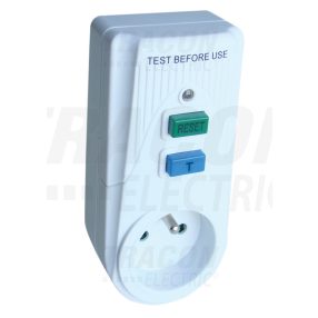 Áram-védőkapcsolós adapter, csapos védőérintkezővel