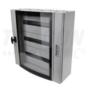 Ívelt biztonsági üvegajtós fémelosztószekrény