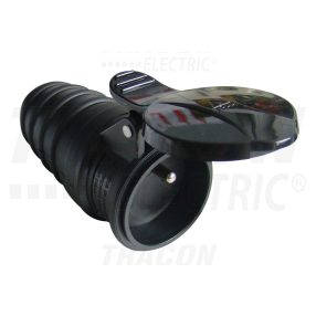 Csatlakozóaljzat csapos védőérintkezővel, gumi