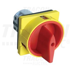 Tokozott főkapcsoló, lakatolható, sárga fedéllel, BE-KI