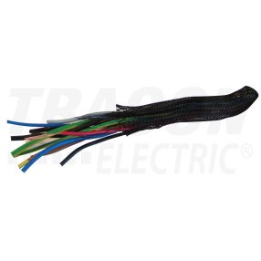 Műanyag kábelharisnya, halogénmentes poliészter, fekete