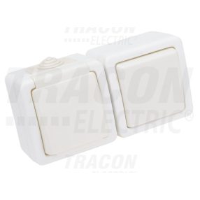 Falon kívüli egy áramkörös kapcsoló+csatlakozóaljzat