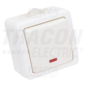 Falon kívüli 1-áramkörös kapcsoló, jelzőfénnyel