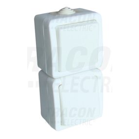   Falon kívüli egy áramkörös kapcsoló+csatlakozóaljzat, csapos