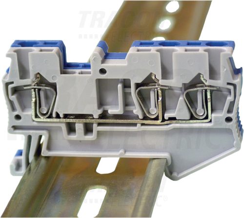 TSKB1/3K Háromkapcsos ipari sorozatkapocs, rugós, sínre, kék