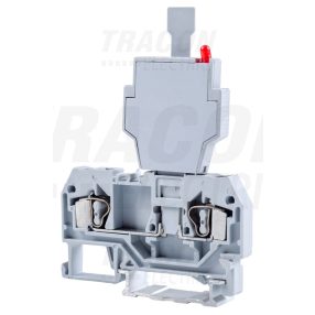Biztosítékos ipari sorozatkapocs, rugós, sínre, szürke