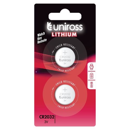 Uniross CR2032 3V lítium gombelem 2db/csomag