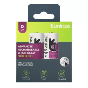   Uniross li-ion tölthető akku D / góliát USB-C 1,5V 2db/csomag